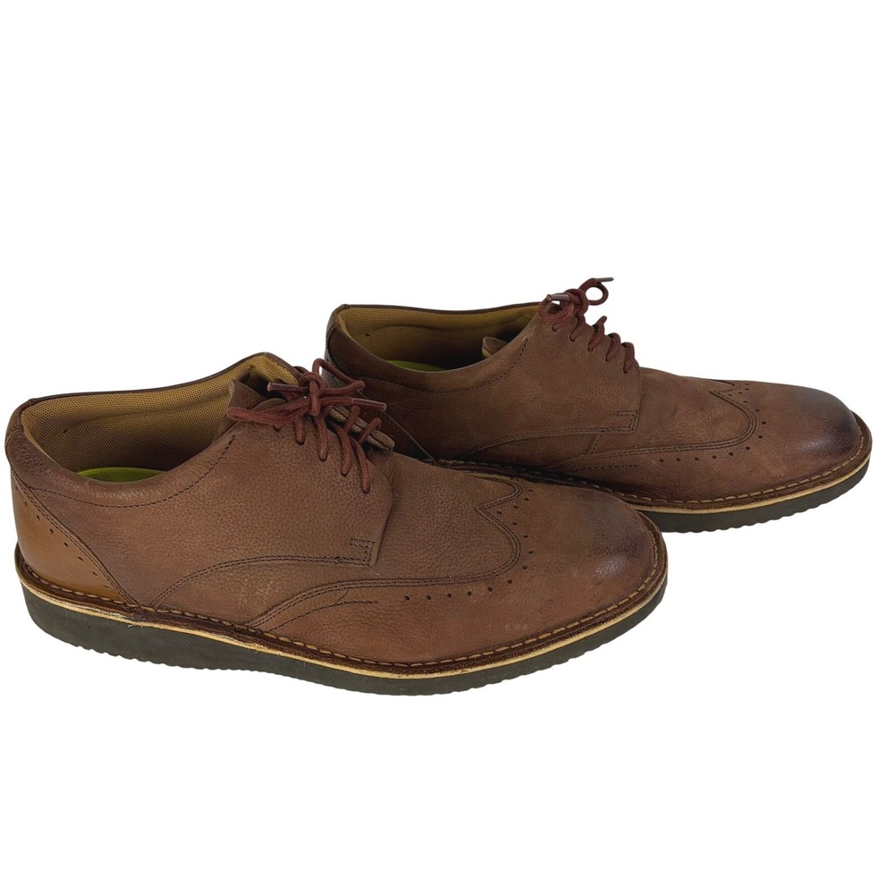 Florsheim Men's Wingtip Oxfords Comfortech Ortholite 11.5M Brown Brushed Leather